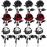 Photo Gallery xoeryoy 12 pezzi di fiori di halloween, 3 colori rose fiori artificiali con steli, bouquet di nozze gotico per casa, decorazioni per ufficio Photo Gallery xoeryoy 12 pezzi di fiori di halloween, 3 colori rose fiori artificiali con steli, bouquet di nozze gotico per casa, decorazioni per ufficio