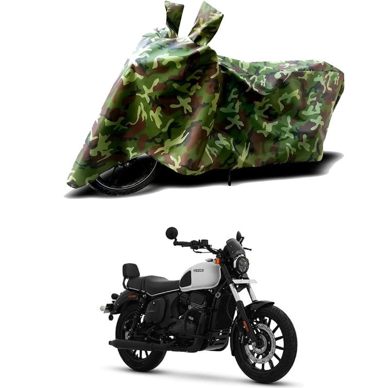 Image of 100% Water Resistant Bike Scooty Two Wheeler Body Cover Compatible for Yezdi Roadster Sin /UV-Rays /Heat Protection /Birds Dropping /Scratchproof /Dust Proof /Waterproof /All Varient[Green MJ]