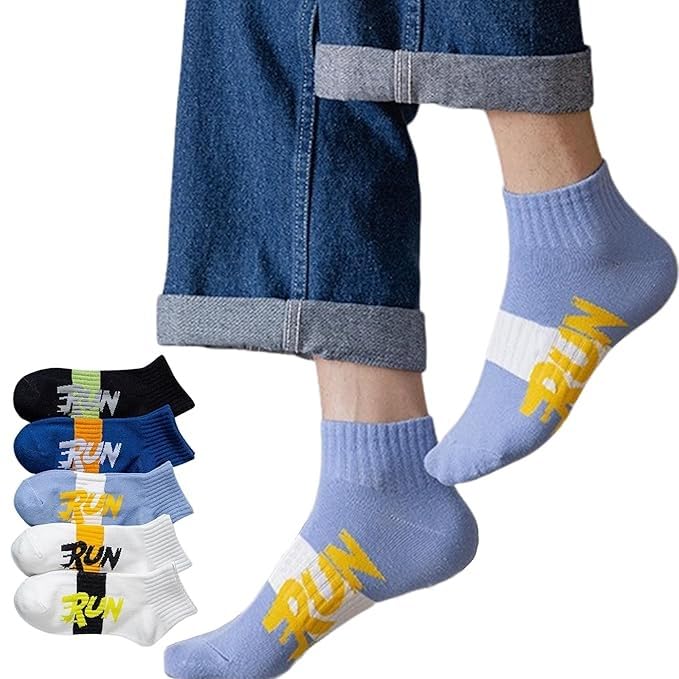 Ankle Length Cotton Socks for Men & Women | Multi Color Pack of 5 | Breathable Cotton Fabric | Stretchable Durable Comfortable Socks for Gym, Sports, Office with Elastic Cuff-image-36