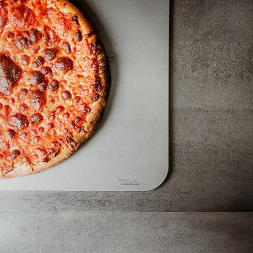 KOCH #109 Massiver Backstahl 32 x 32cm perfekte Pizza & Brot wie aus dem Steinofen - Burger + Steaks vom Grill - 6mm Stärke - 4,8 KG - kompatibel mit Unold Luigi, Backofen & Grill - Bonus: Stofftasche