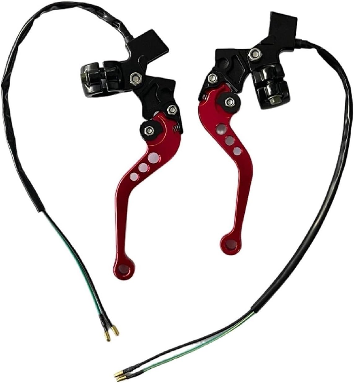 Dyale Motorcycle & Electric Vehicle Dual Drum Brake Horn Assembly - Extended Brake Lever Apply to Power Cut-Off Handle
