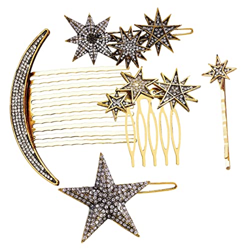 Beavorty 1 Juego Horquilla Estrella Cabello Pliegue Rulos Peine Accesorios Estilo Destacar Pinzas De Pelo De Lujo Coleteros Miedoso Chica Mujer Desenredar Bigudí Aleación