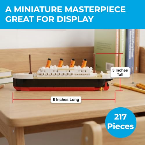 Image of Brick Loot Titanic Building Bricks Set (Mid Sized 217 Pieces) 100% Compatible, fits Lego and Other Major Brands
