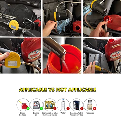 Gator parts 12V 60W Oil Change Pump Extractor, Oil/Diesel Fluid Pump Extractor Scavenge Oil Change Pump Transfer Suction Transfer Pump with Tubes Truck Rv Boat ATV Car Marine Motorbike (60W)