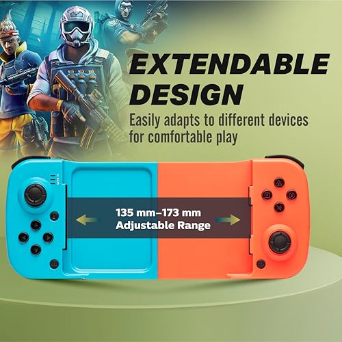 Image of NITHO Wireless Mobile Gaming Controller for iOS & Android Phones, PC, Tablets, Switch | Full Size Adjustable, Customizable Back Buttons, Joystick for Cloud Gaming, PS Remote Play, Arcade MFI Games