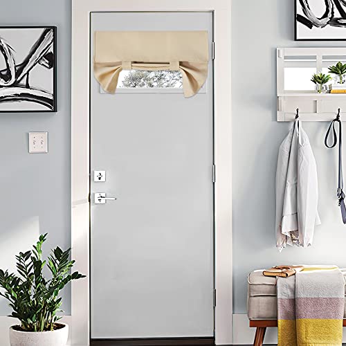 NICETOWN Small French Door Curtain, Mini Sized Room Darkening Thermal Insulated Valance for Bathroom Window, Door Cover Shade for Glass Office, 1 PC,