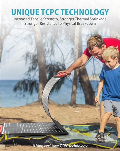 ELECAENTA 200W Portable Solar Panel for Power Station, 25% High Efficiency (4th Gen 2024 Release), Ultra-Light/Only 12lbs, Monocrystalline ETFE Solar Charger for Outdoors RV Camping Off Grid - Image 4