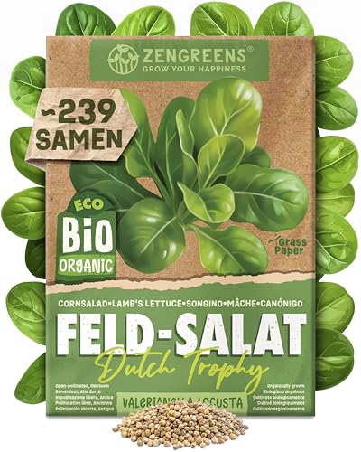ZenGreens - Bio Feld-Salat Samen (Dutch Trophy) - Feld-Salatsamen - Gemüsesamen für den einfachen Anbau im Garten Balkon oder Hochbeet - Gemüse Saatgut