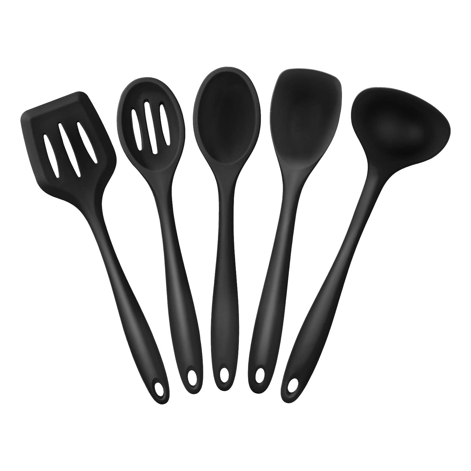 5 Piece Premium Silicone Kitchen Baking Set - Spatulas, Spoons & Turner - Heat Resistant Cooking Utensil
