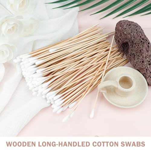 LNQ LUNIQI Cotton Buds Wooden Cotton Pack of 100 Dog Cotton Buds Applicator Dog Cotton Buds Ear Cleaner Long Wooden Handles Cotton Buds for Pets Dogs Cats 15 cm - Image 4