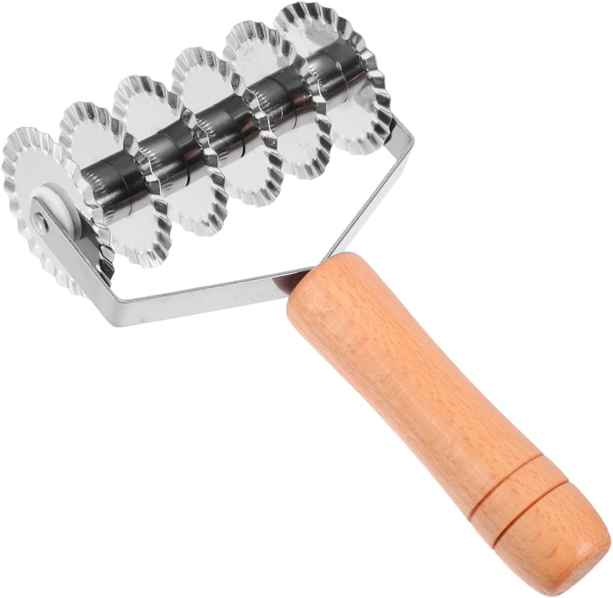 Pizza Dough Stainless Steel Lattice Cutter Roller: Dough Lattice Roller Baking Tool with Wood Handle for Biscuits Cookie Pie Pizza Bread Pastry Crust Noodle Panetonne Pizza Dough Stainless Steel Lattice Cutter Roller: Dough Lattice Roller Baking Tool with Wood Handle for Biscuits Cookie Pie Pizza Bread Pastry Crust Noodle Panetonne