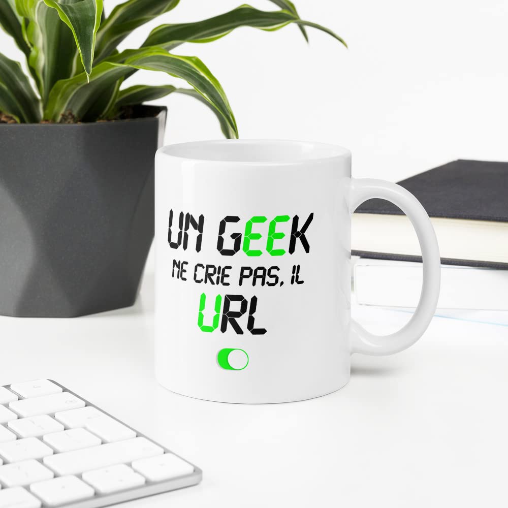Tazza Divertente Geek URL Con Messaggio Umoristico - Dino Mugs 325 Ml, Stampata In Francia, Manico Anti Scottatura