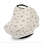 Parker Baby 4 in 1 Car Seat Cover for Girls and Boys - Stretchy Carseat Canopy, Nursing Cover, Grocery Cart Cover, High Chair Cover - Butterfly