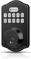 Solity AT1 Smart Deadbolt: Keyless Entry Lock with 100 Codes, Auto Lock, IP55 Waterproof, Easy DIY Install, Matte Black