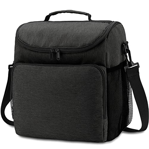 MAXTOP Sac Isotherme Repas Femmes & Homme Portable Sac Dejeuner Lunch Lunch Bag Box Pour Avec Sangle Réglable Unisexe Pour Bureau Ecole Travail Voyage Pique-nique.(Gris foncé,L) Cover