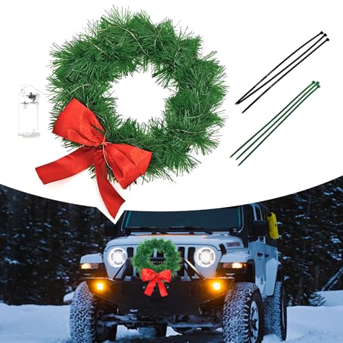Bookeel Car Christmas Wreath With LED Lights - Fro