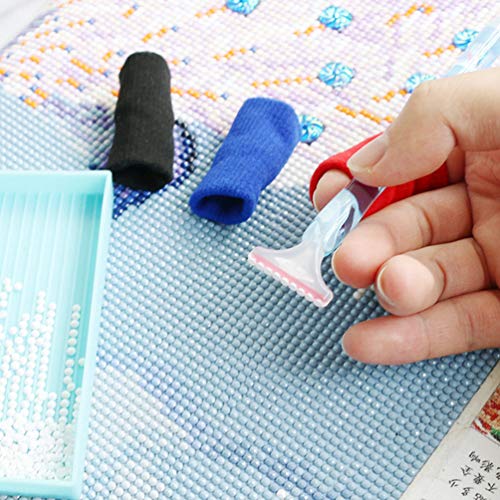 EXCEART 10Pcs Dedeiras Algodão Guardas Dedo Proteção Dedo Elástico Mangas Diamante Fornecimento de P