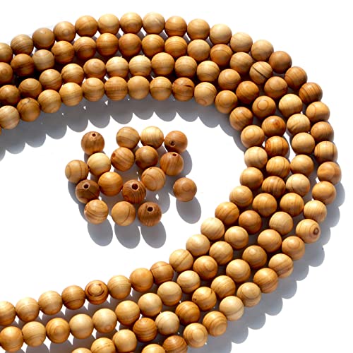 320PCS 8mm Natural Wood Beads Thuja for Making Mala Beads Bracelet Necklace Jewelry DIY Has Pine Fragrance Cedar