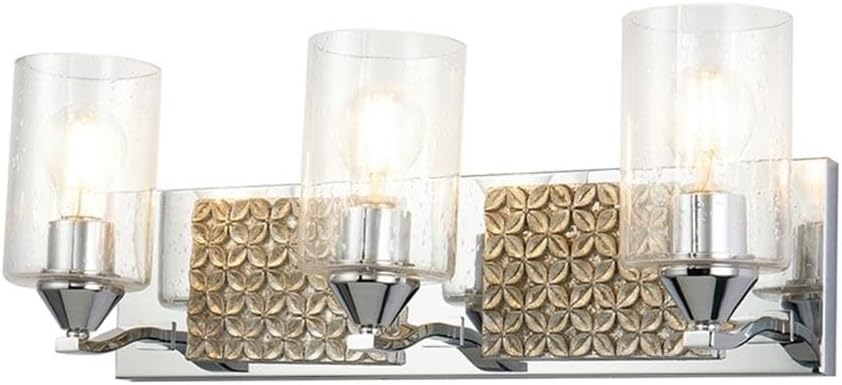 BOWERY HILL 3-Light Metal Bath Vanity Light in Polished Chrome/Silver