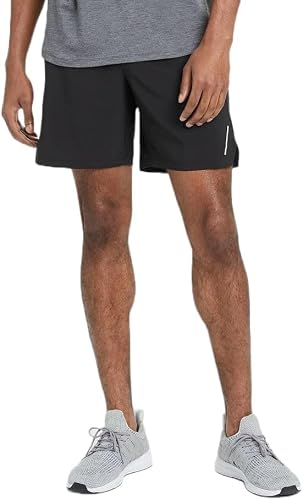 All in Motion Men's 7" Unlined Run Shorts (US, Alpha, X-Large, Regular, Regular, Black)