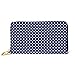 Produktbild JHGFG Mode Handtasche Reißverschluss Brieftasche Fliesenmuster Weiß Tupfen Am Telefon Kupplung Geldbörse Abendkupplung Blockieren Leder Brieftasche Multi Card Organizer
