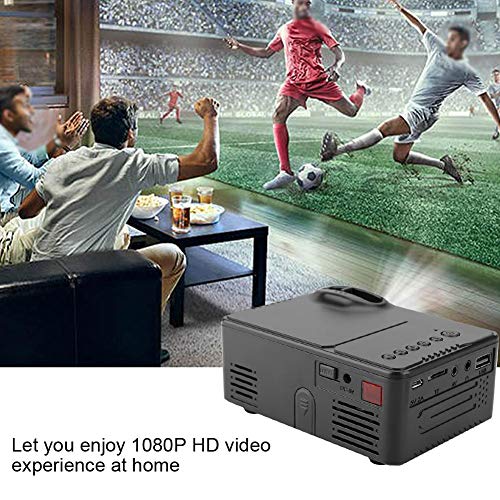 Lecxin HD-projector, 814 multifunctionele duurzame mini digitale HD-projector zwart 1080p ondersteuning externe mobiele… - Image 4