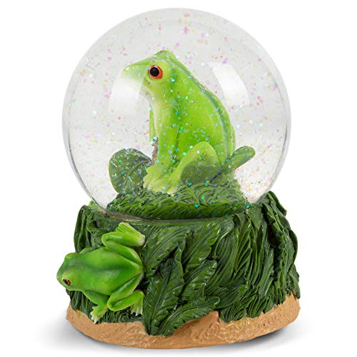 Elanze Designs Playful Tree Frog Figurine 100Mm Water Globe Plays Tune Beautiful Dreamer #TOP3