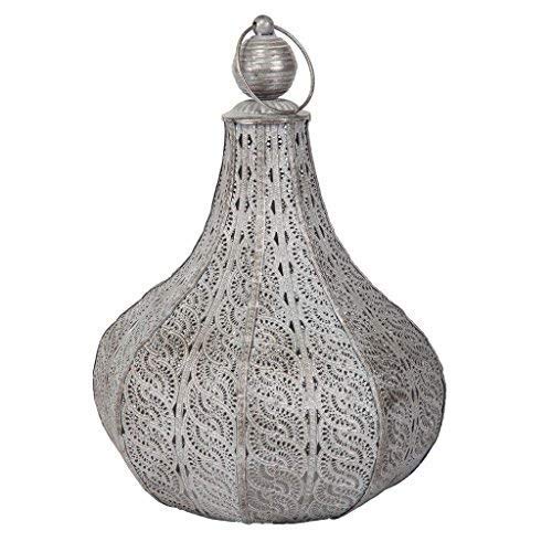 Creations Meng Tealight Holder, Metal and Glass, Silver, 31 x 31 x 44 cm