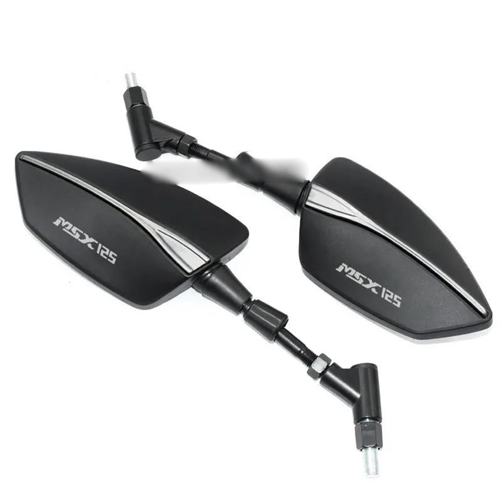 Espejo retrovisor de motocicleta GROM MSX 125 antirreflejos con visión angular plata 7
