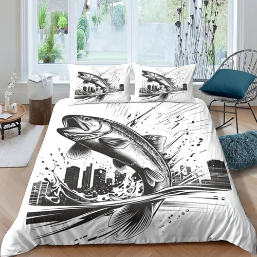 Drap de couette poisson sauteur 3D microfibre de qualité supérieure - 4