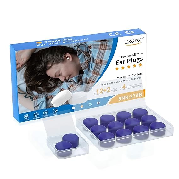 Silicone Ear Plugs for Sleeping Noise Cancelling Reusable Moldable Wax Earplugs for Swimming, SNR30dB 7 Pairs-image-18