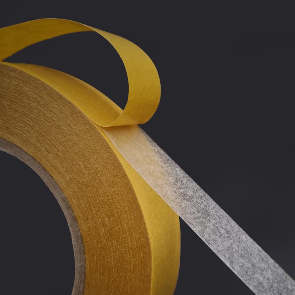 Kstar Klebeband doppelseitig dünn, handreißbar, stark klebend in Industriequalität, Universelles doppelseitiges Klebeband extra stark für fast alle Untergründe, Breite & Länge wählbar (150 mm x 25 m)