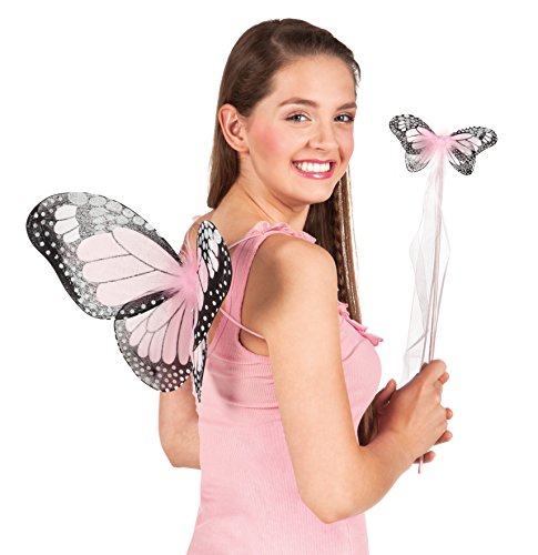 Preisvergleich Produktbild Boland 52856 - Kostümset Schmetterling, Flügel und Stab