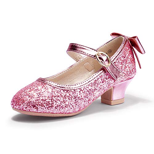 Image of PANDNAINJIA Girls Dress Shoes Toddler Heels Mary Jane Pumps