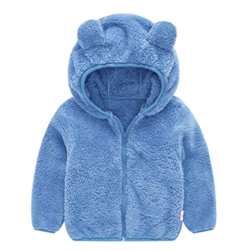 Toddler Baby Fleece Zip up Hoodie Girls Bear Ear Fuzzy Jacket Hooded Teddy Coat Zipper Outwear Windproof Thick Coats