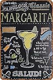 Placa Decoración Cócteles Populares Y Menú De Recetas De Mezclas De Bebidas Para Bartenders (Margarita Clásica) Cartel De Chapa Retro Chapa Vintage Vintage Letrero De Estaño Para Hogar Baño 20X30cm