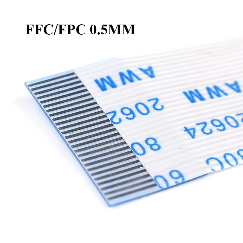 100PCS FPC FFC Ribbon Flexible Flat Cable 4/6/8/10/12/14/16/18/20-60 Pin Pitch 0.5MM A-Type Wire Length 5/10/15/20/25/30CM - (Color: 300MM, Type: Reverse Direction, Pins: 30P, Insert Type: 0.5MM)