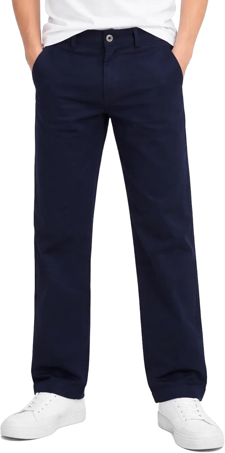 Volcom Boys Chino Pants - Soft Cotton Blend Casual Pull-On Classic Woven Uniform Pants for Boys with Side Pockets