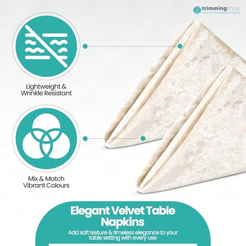 Servilletas de mesa de terciopelo champán, set de 100 unidades ligeras de 20 pulgadas 5