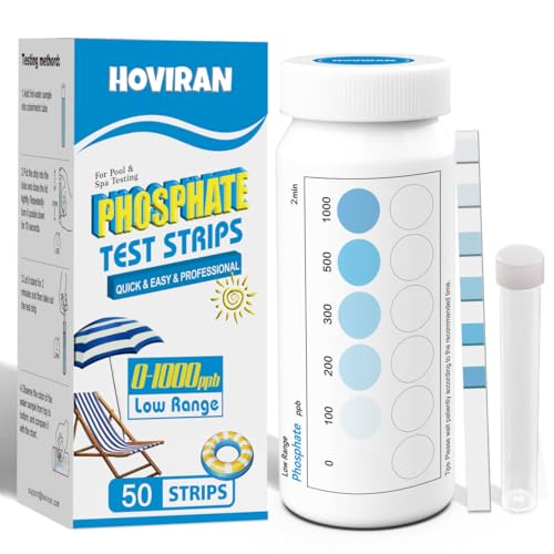Phosphate Test Kit, Pool Phosphate Test Kit, 50 Counts Phosphate Test Strips for Hot Tub and...