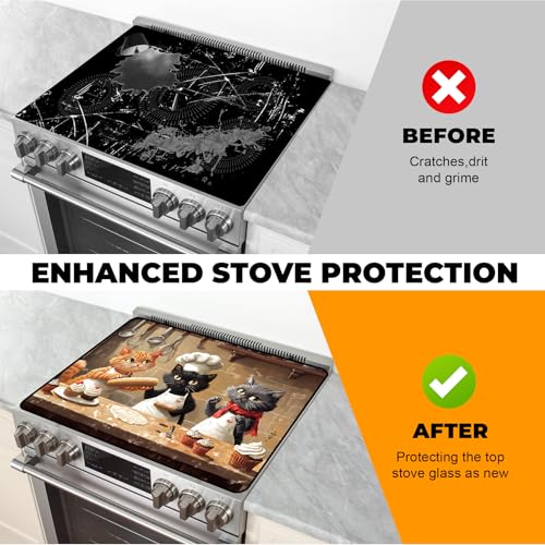 Image of Stove Top Cover for Glass Electric Stove (Cat, 30 inch x 21 inch)