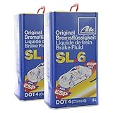 ATE 2X ORIGINAL Bremsflüssigkeit Brake Fluid SL.6 DOT 4 5 Liter / 03.9901-6403.2