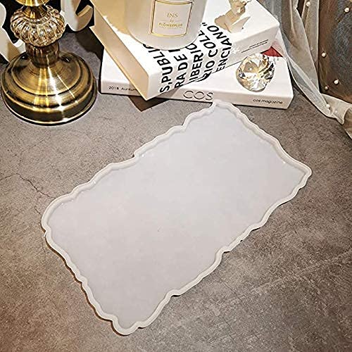 Rêvées Clive (9 X 12 Inch, Rectangle Tray) Silicone Resin Tray Mold,Large Irregular Tray Mold Epoxy Resin Mold Easy Demold Silicon Coaster molds for Making Faux Agate Tray,Serving Board,Fruit Tray,etc 3