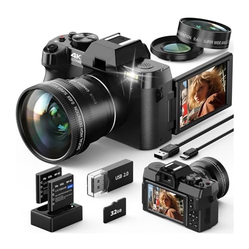 コンパクトデジタル写真カメラ 4K WIFI ウェブカメラ ビンテージ Vlog ビデオレコーダー 48MP ビデオカメラ 16倍デジタルズームカメラ