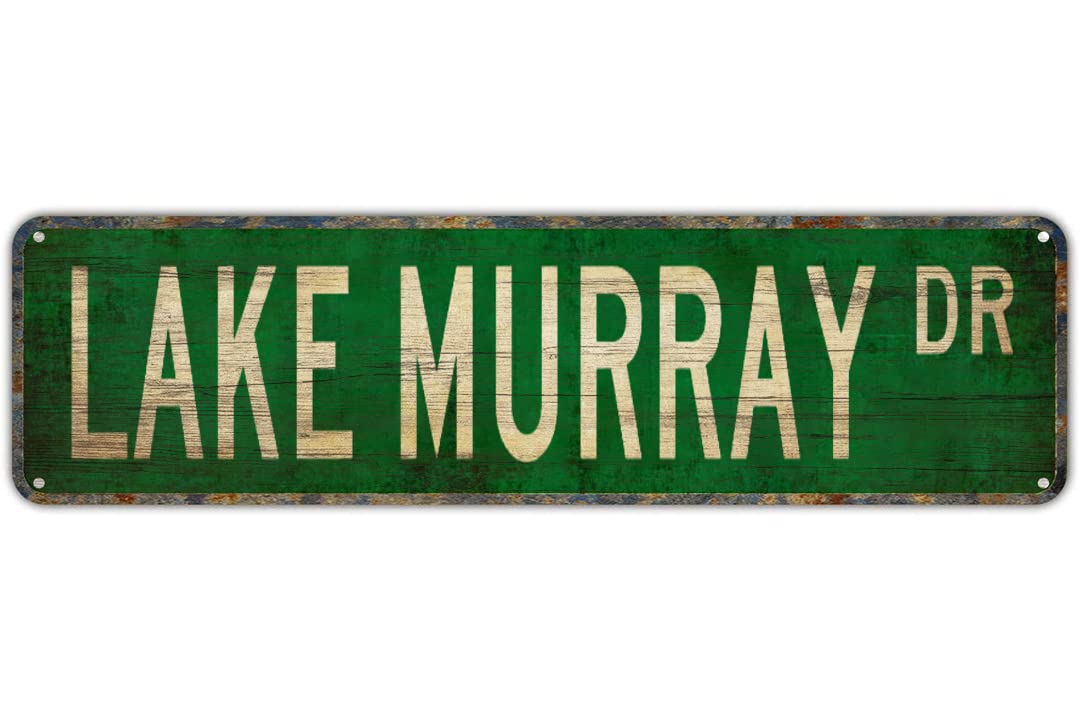LAKE MURRAY DR Vintage Tin Signs Art Plaque Aluminum for Bedroom Kitchen Garden Wall Bar Club Coffee Hanging Home Decor 4x16 Inch