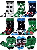 Haysandy 6 Pairs Funny Soccer Socks for Men Novelty Soccer Crew Socks Sports Gifts for Lovers