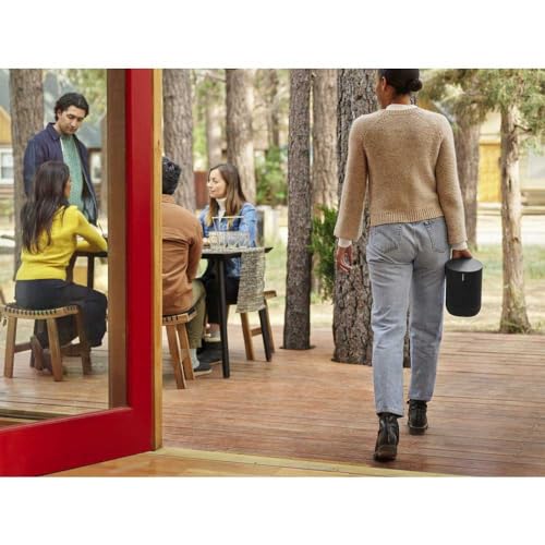 Move lo Smart Speaker da Outdoor, Alimentato a Batteria per l'Ascolto della Musica Dentro e Fuori Casa, Amazon Alexa e Google Assistant Integrati, Nero - Gadget - Immagine 7