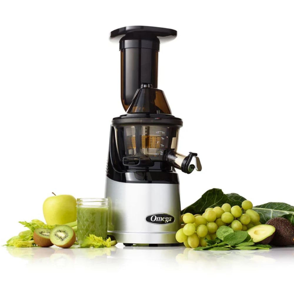 Omega MMV702S MegaMouth Household Cold Press Slow Juicer, All-in-1 Fruit & Vegetable Juicer, 1 Year Spare Parts Warranty, 10 Years Motor Warranty, 24x7 support, 220 watts