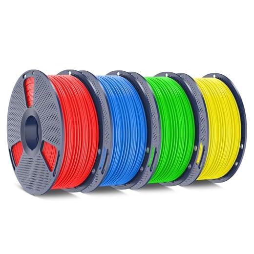 SUNLU ABS Filament 1.75mm 3D Printer Filament Bundle, Strong and Durable, Excellent Toughness, Individually Vacuum Packed, 4kg in Total, 1kg per Spool, Pack of 4, Red+Blue+Yellow+Green