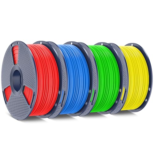 Image of SUNLU ABS Filament 1.75mm,Red+Blue+Yellow+Green,4kg | 3D Printer Filament,Highly Resistant Durable,Heat Resistance,Excellent Toughness,For 99% FDM 3D Printers.